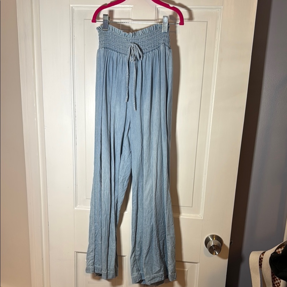 Sincerely Jules Chic Light Blue Smocked Waist Pants Juniors Size S